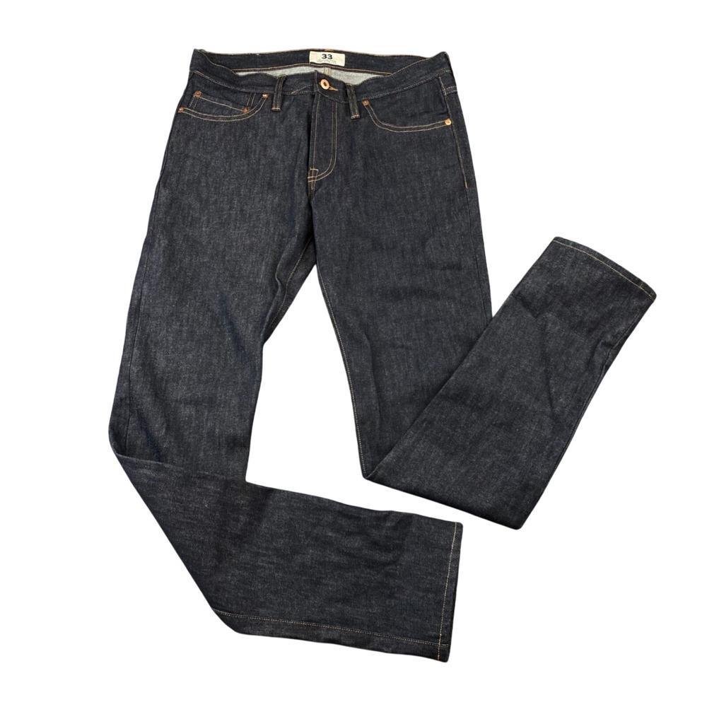Tellason Stock Slim Tapered Jeans Mens 33x36 Indigo Cone Denim Made in USA New